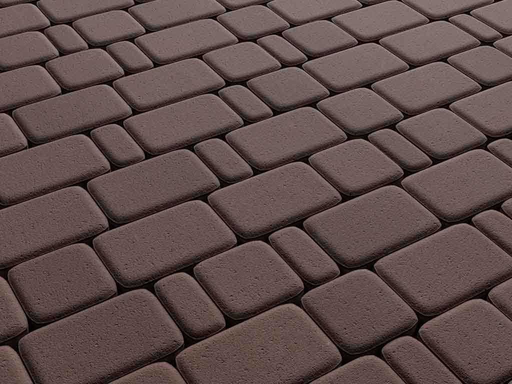 Плитка тротуарная Классико Б.4.КО.6 стандарт гладкий коричневый, комплект 3 шт, толщина 60 мм