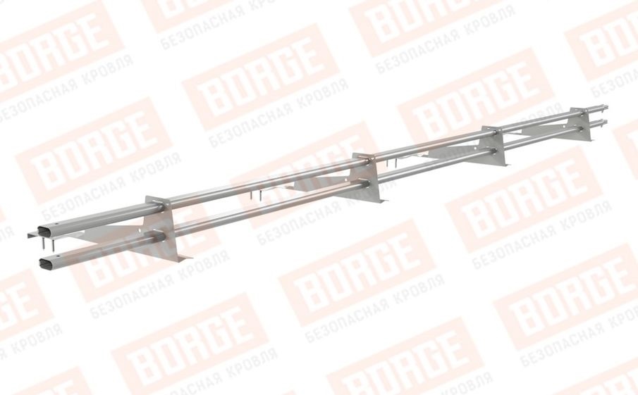 Снегозадержатель трубчатый Borge для черепичной кровли оцинкованный RAL 9006, 3 м