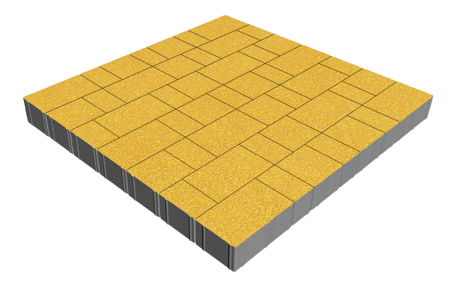 Плитка тротуарная SteinRus Новый город Рид В.8.Псм.8, Antico, желтый, толщина 80 мм