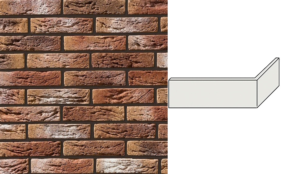 Декоративный кирпич Leonardo Stone угловой элемент Сен-Жермен 185/90*50*14 мм 778