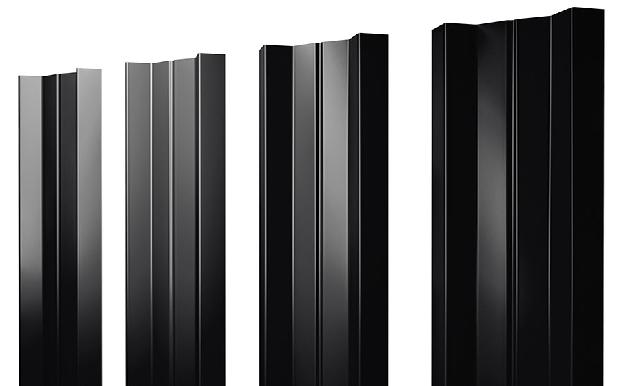 Штакетник М-образный А 0,5 Quarzit lite RAL 9005 черный