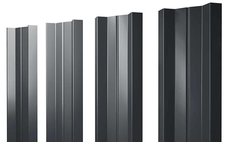 Штакетник М-образный А Satin RAL 7016 антрацитово-серый