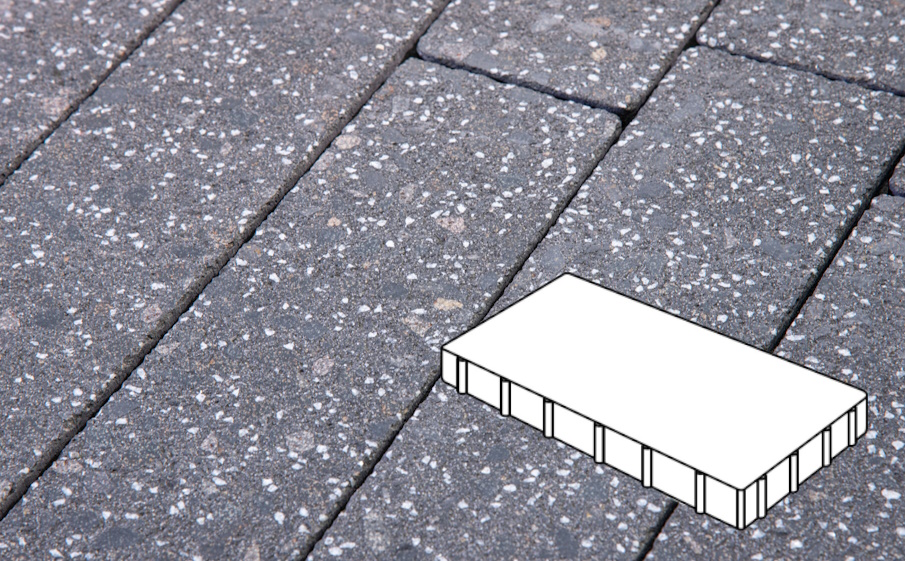 Плитка тротуарная Готика, Granite FINERRO, Плита Б.6.П.6, Ильменит, 600*300*60 мм