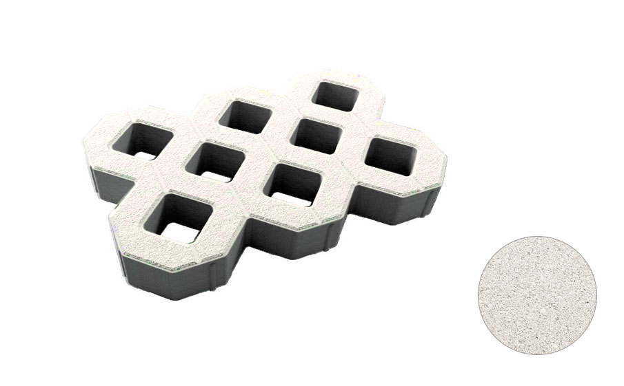 Газонная решетка Б.1.ГР.8 стандарт гладкий белый, 597*397*80 мм