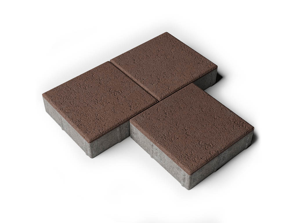Плитка тротуарная Квадрат Б.2.К.6 гранит, коричневый, 200*200*60 мм