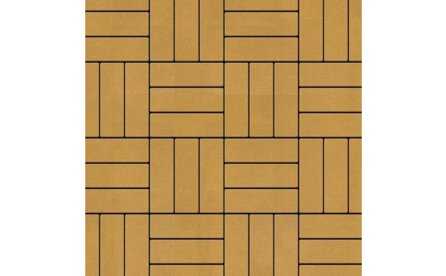 Плитка тротуарная SteinRus Паркет Б.2.П.6, гладкая, желтый, 210*70*60 мм