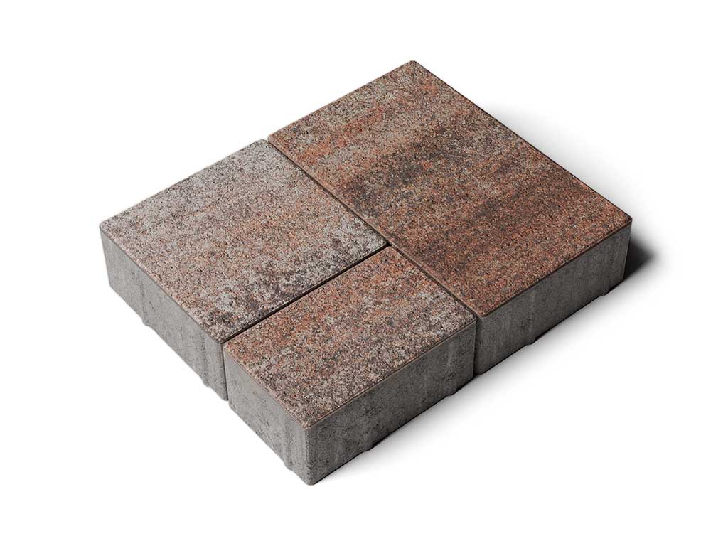 Плитка тротуарная Старый город Б.1.Фсм.6 листопад гладкий клен, комплект 3 шт, толщина 60 мм