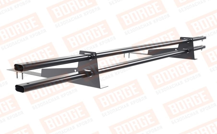 Снегозадержатель трубчатый Borge для гибкой черепицы оцинкованный RAL 7024, 1,5 м