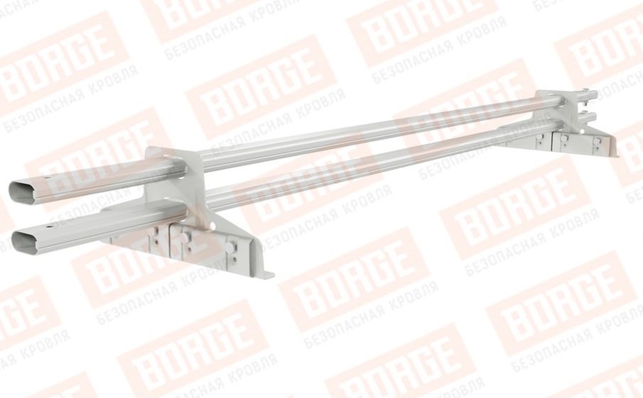 Снегозадержатель трубчатый Borge для фальцевой кровли оцинкованный RAL 9003, 1,5 м