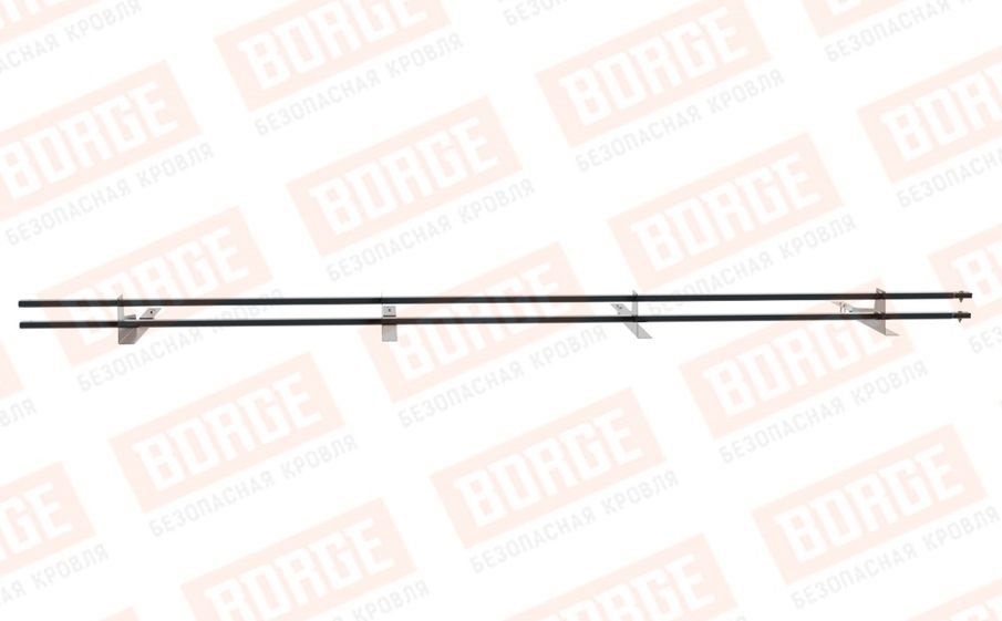 Снегозадержатель трубчатый Borge для кровли из композитной черепицы оцинкованный RAL 7016, 3 м