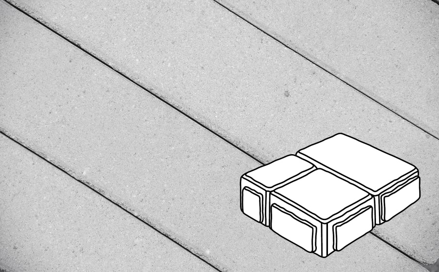 Плитка тротуарная Готика Profi, Старый Город В.3.Фсм.8, светло-серый, частичный прокрас, с/ц, толщина 80 мм, комплект 3 шт