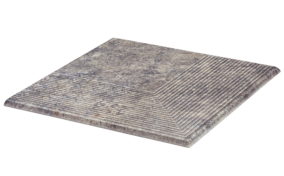 Клинкерная угловая ступень Paradyz Viano Grys, 300*300*11 мм