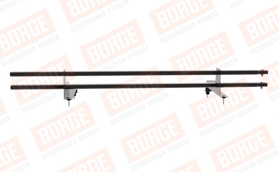 Снегозадержатель трубчатый Borge для металлочерепицы с высокой ступенькой 350 мм оцинкованный RAL 8019, 1,5 м