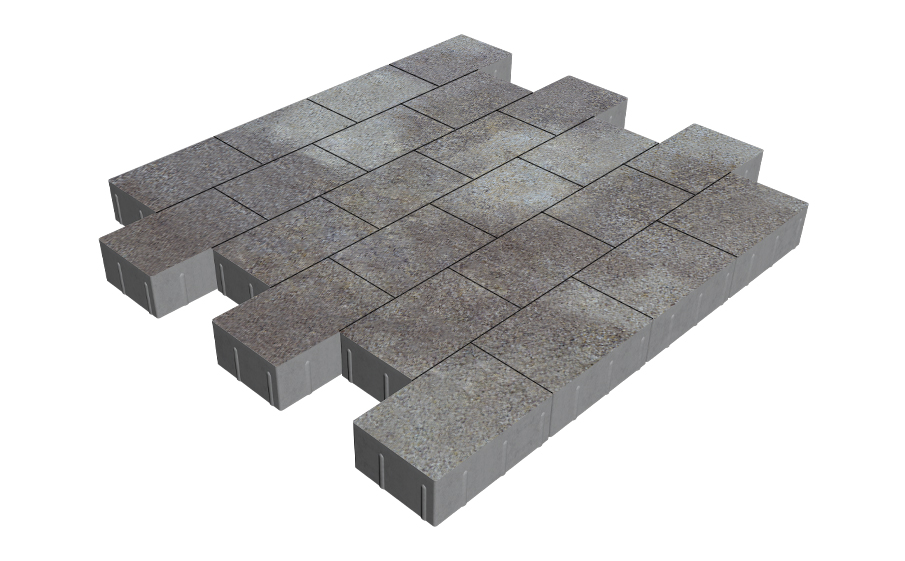 Плитка тротуарная SteinRus Бельпассо Медио Б.10(Б).П.8, Backwash, Валдай, 225*150*80 мм