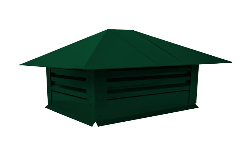 Дымник на трубу Grand Line с жалюзи 520*390 мм Drap RAL 6005