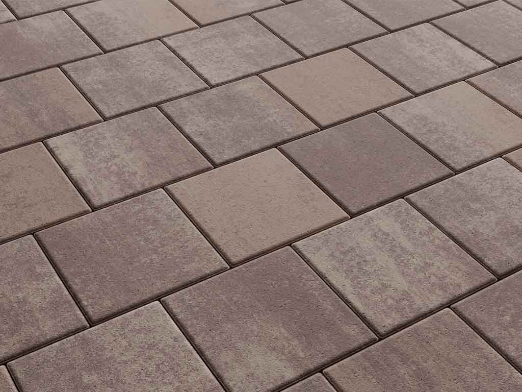 Плитка тротуарная Квадрат А.2.К.4 листопад гладкий хаски, 200*200*40 мм