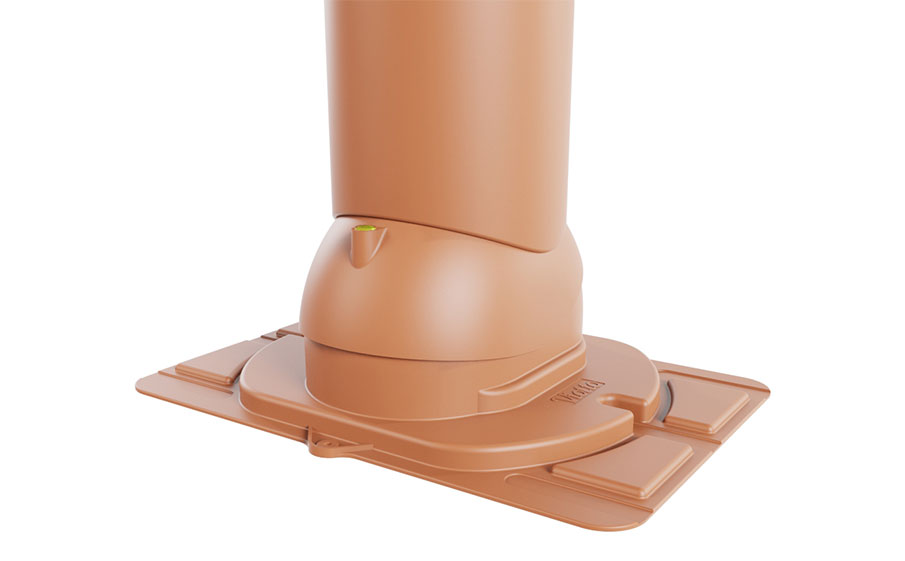 Труба вентиляционная Viotto с универсальным проходным элементом d=125 мм утепленная, RAL 8004 терракотовый