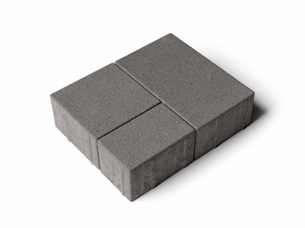 Плитка тротуарная Старый город Б.1.Фсм.8 стандарт гладкий черный, комплект 3 шт, толщина 80 мм