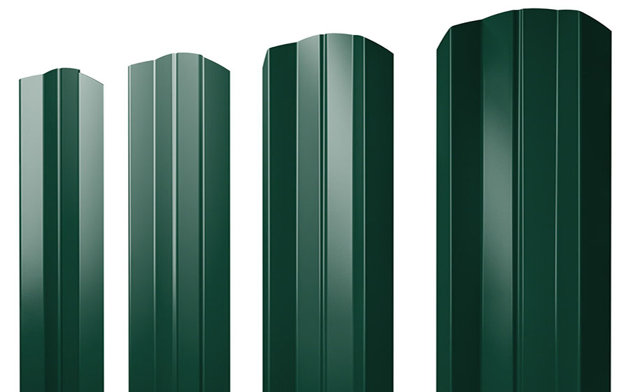 Штакетник М-образный А фигурный 0,45 PE RAL 6005 зеленый мох