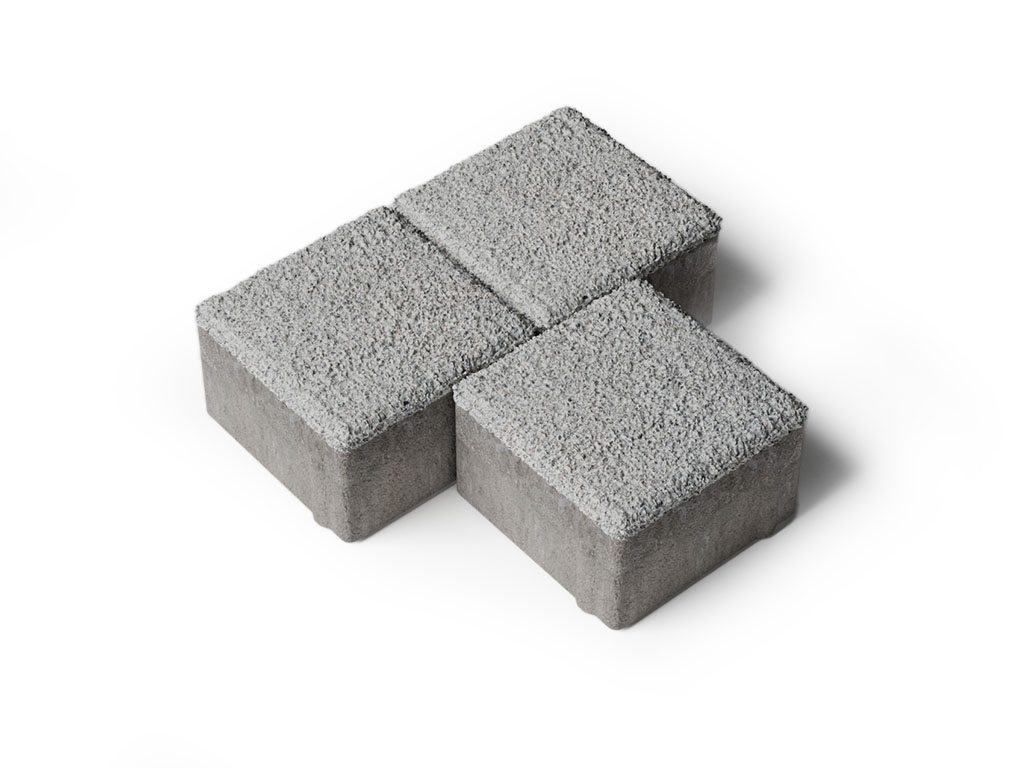 Плитка тротуарная Квадрат Б.3.К.6 гранит, белый, 100*100*60 мм 