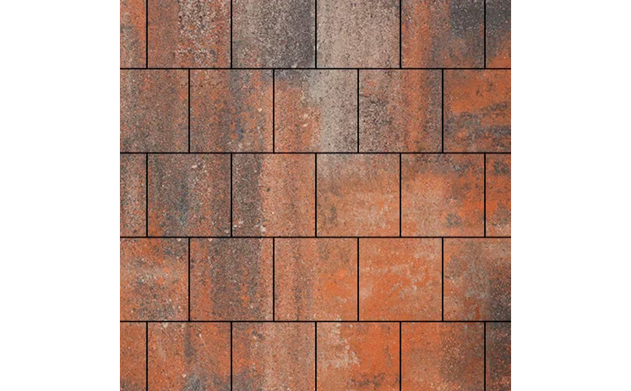 Плитка тротуарная SteinRus, Valencia Б.3.К.8, гладкая, ColorMix Рей, 300*300*80 мм