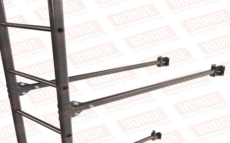 Лестница фасадная Borge (нижняя секция) оцинкованная RAL 8019, 2,7 м