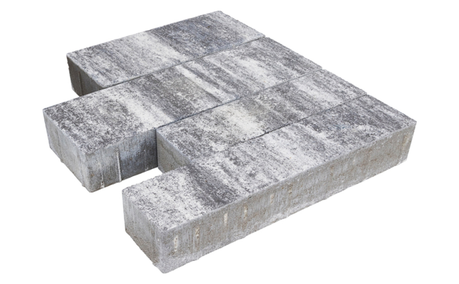 Плитка тротуарная Паркет Премиум 3П.8 ColorMix кварцит, комплект 4 шт, толщина 80 мм