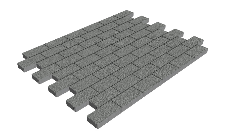 Плитка тротуарная SteinRus Прямоугольник А.6.П.4 Native серый, 200*100*40 мм