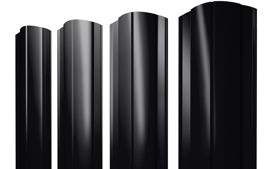 Штакетник Круглый фигурный PurPro Matt  RAL 9005 черный