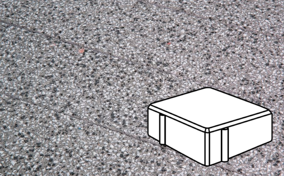 Плитка тротуарная Готика, Granite FINERRO, Квадрат Б.1.К.6, Белла Уайт, 100*100*60 мм