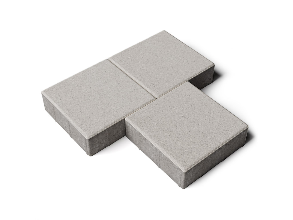 Плитка тротуарная Квадрат Б.1.К.10 стандарт гладкий белый, 300*300*100 мм 