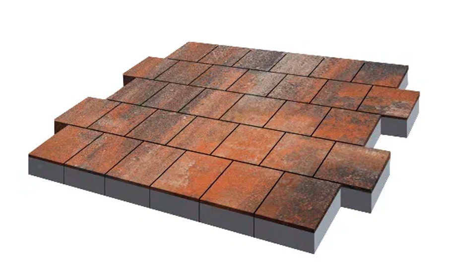 Плитка тротуарная SteinRus Валенсия Б.3.К.8, гладкая, ColorMix Рей, 300*300*80 мм