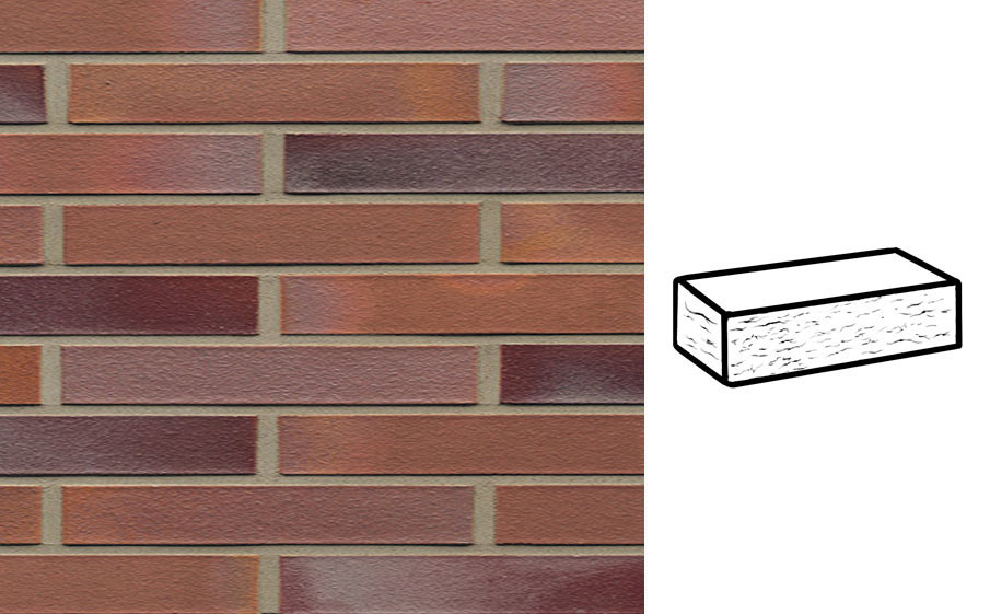 Кирпич клинкерный Muhr 14 Rotblau-bunt рустик, 290*90*40 мм