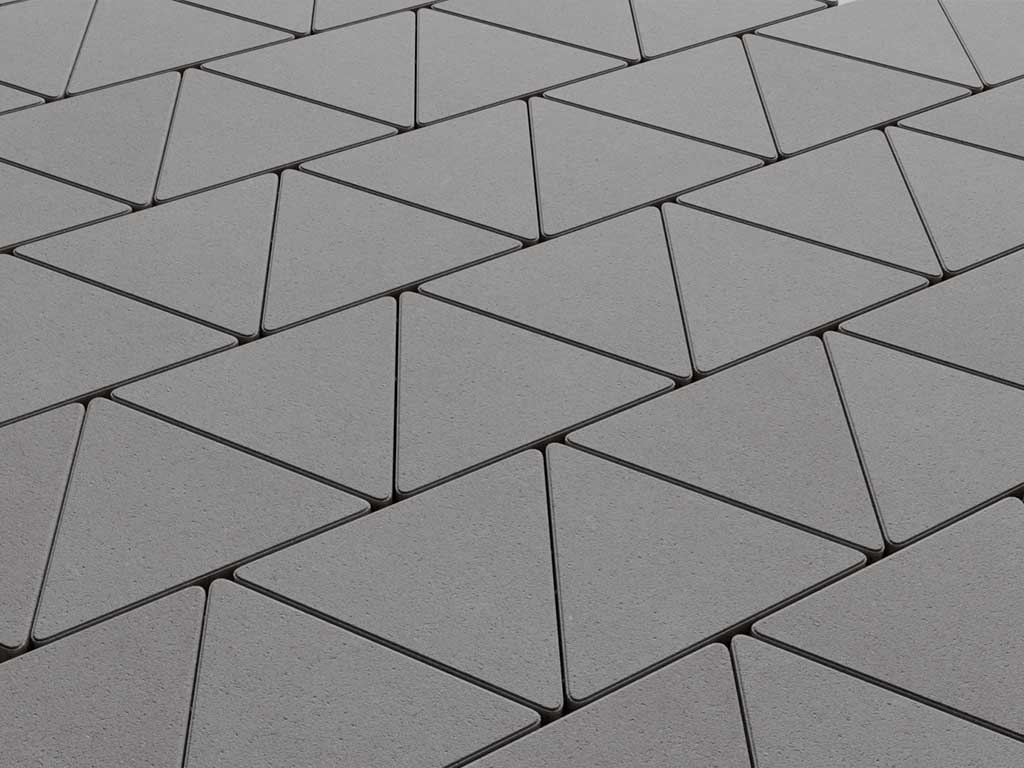 Плитка тротуарная Треугольник Б.1.ТГ.8 стандарт гладкий серый, 355*355*355*80 мм