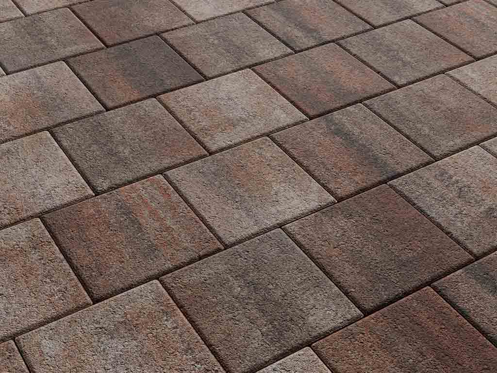 Плитка тротуарная Квадрат А.2.К.4 листопад гранит клен, 200*200*40 мм 