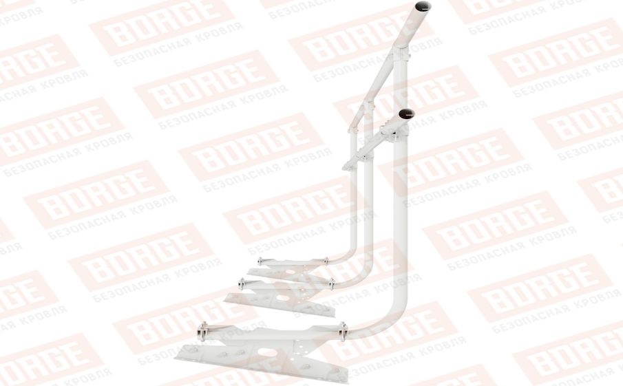 Кровельное ограждение Borge для фальцевой кровли оцинкованное RAL 9003, 300*90 см