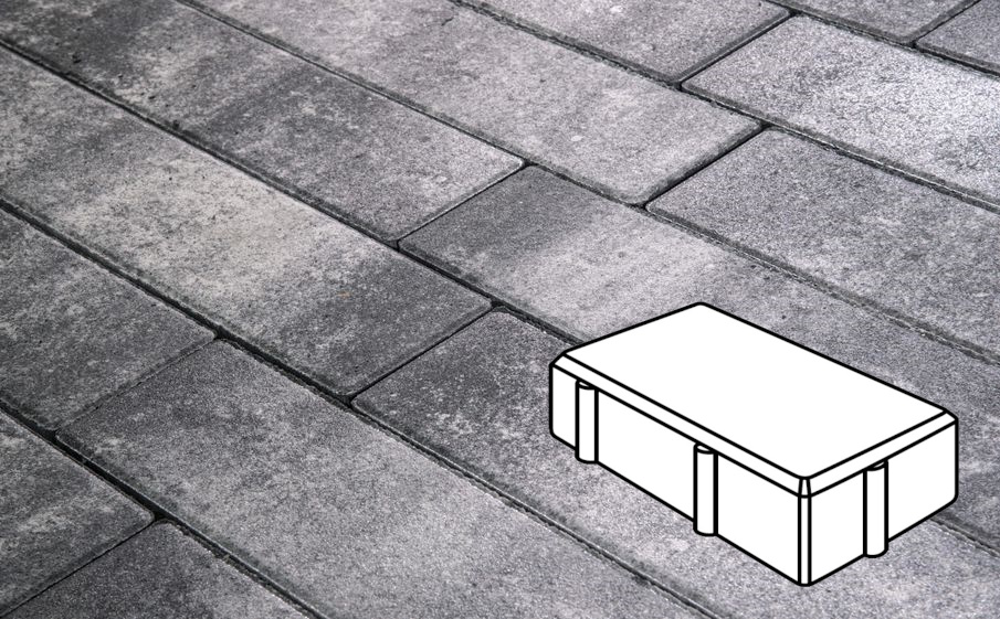 Плитка тротуарная Готика Natur, Брусчатка Б.2.П.7, Скала, 200*100*70 мм