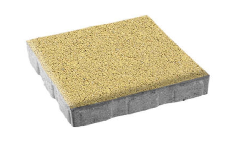 Плитка тротуарная Квадрат Б.7.К.8 стандарт гладкий желтый, 600*600*80 мм