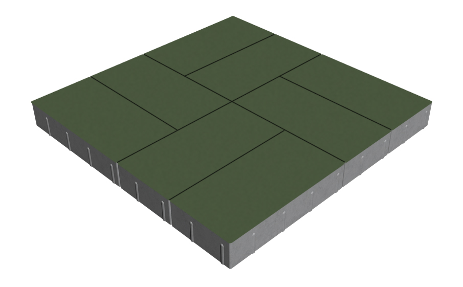 Плитка тротуарная SteinRus Грас Б.4.П.8, гладкая, оливковый, 400*200*80 мм
