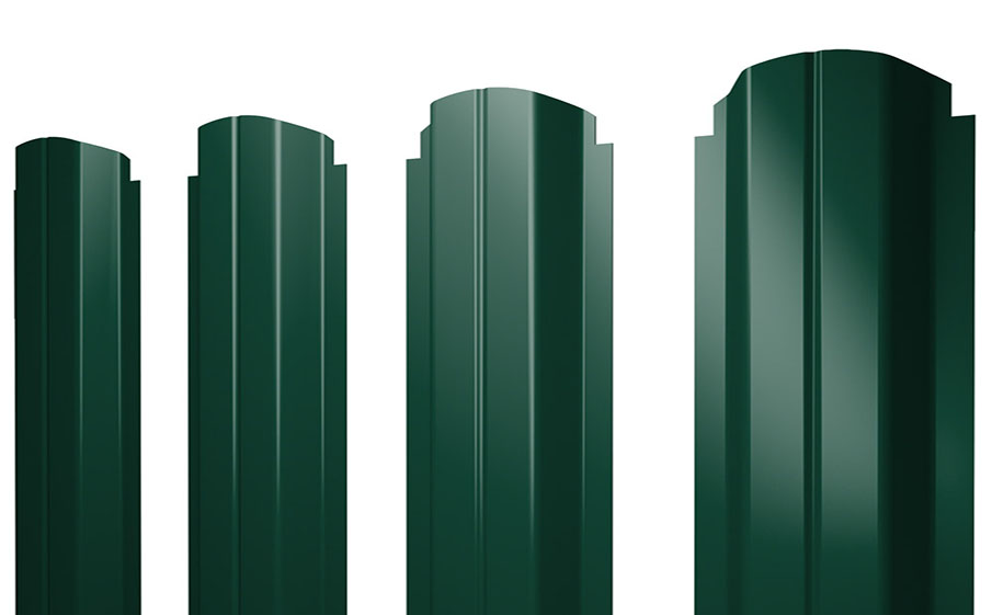 Штакетник П-образный А фигурный Satin RAL 6005 зеленый мох