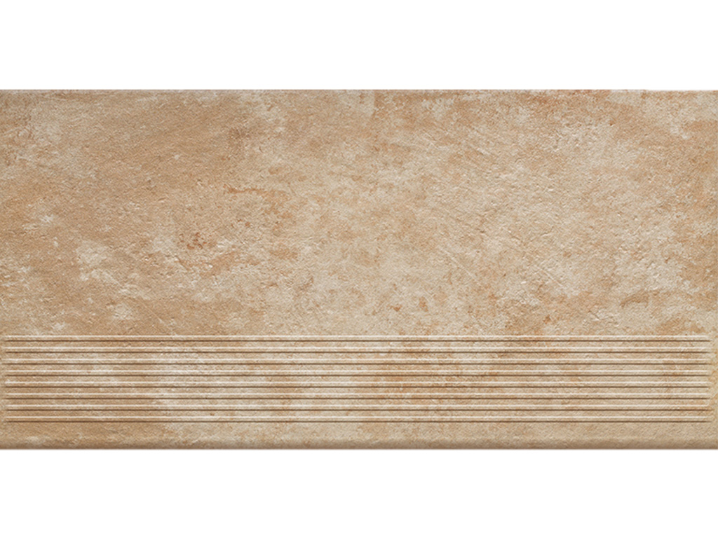 Клинкерная ступень с насечками Paradyz Ilario, Beige, 600*300*8,5 мм