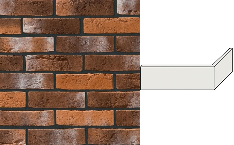 Декоративный кирпич Leonardo Stone угловой элемент Дижон 220/110*70*14 мм 485