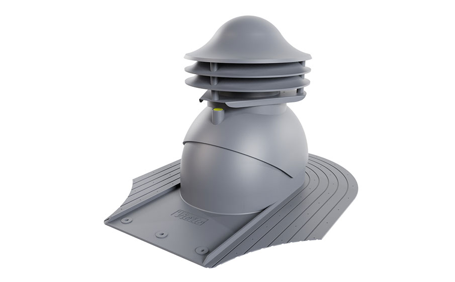 Выход вентиляции канализации Viotto для мягкой кровли при монтаже d=110 мм утепленный, RAL 7024 графит