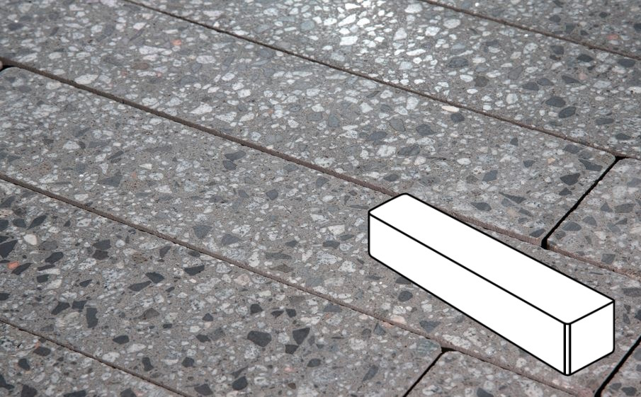 Плитка тротуарная Готика, Granite FINO, Ригель Б.3.П.8, Галенит, 360*80*80 мм