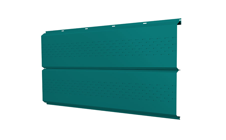 Софит Grand Line ЭкоБрус new c перфорацией 0,45 PE с пленкой RAL 5021