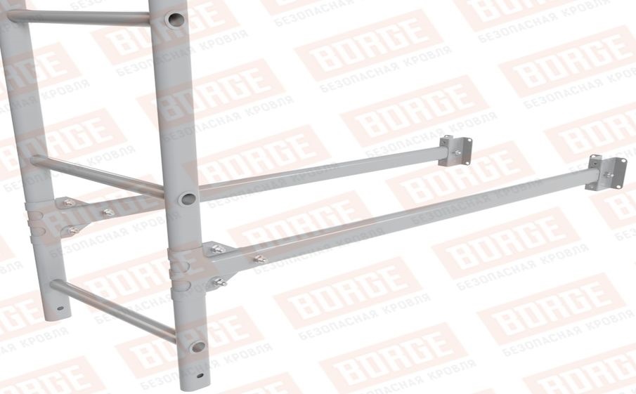 Лестница фасадная Borge (нижняя секция) оцинкованная RAL 7004, 2,7 м