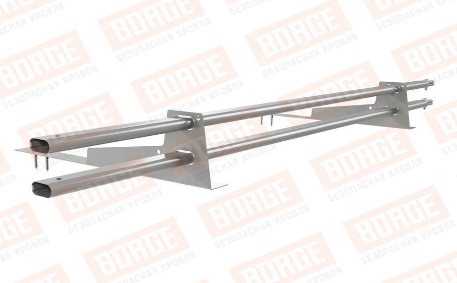 Снегозадержатель трубчатый Borge для гибкой черепицы оцинкованный RAL 9006, 1,5 м