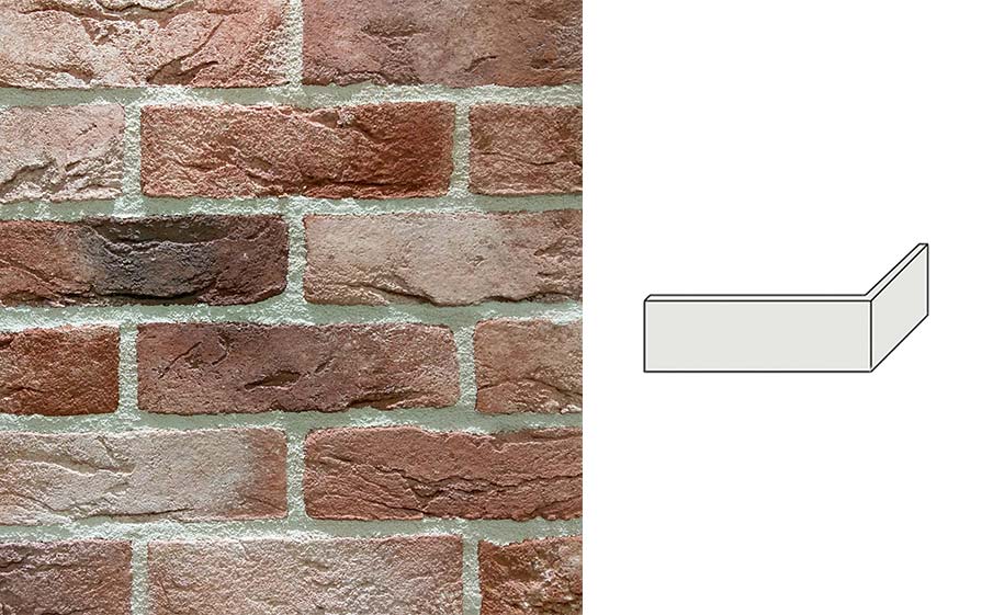 Угловой декоративный кирпич Redstone Dover frost DF-66/U 227*100*71 мм