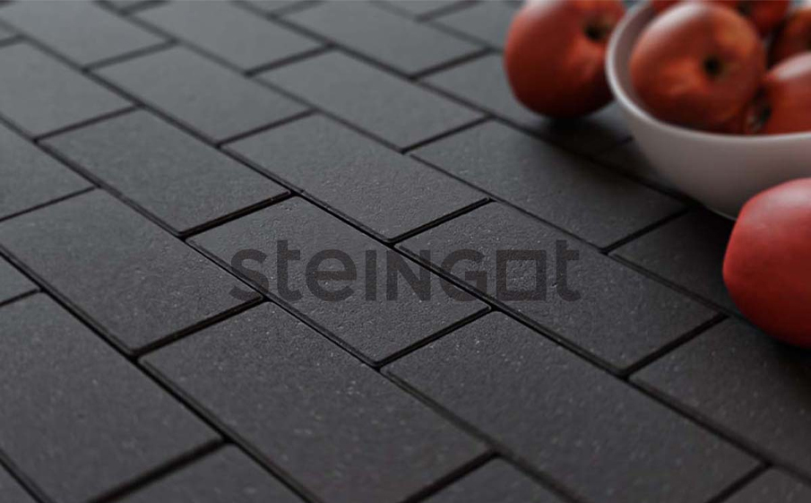 Плитка тротуарная Steingot Моноцвет, Прямоугольник, фаска 1,5*1,5, черный, 200*100*40 мм
