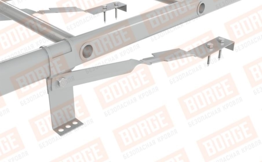 Лестница кровельная Borge для натуральной черепицы оцинкованная RAL 9006, 2,7 м